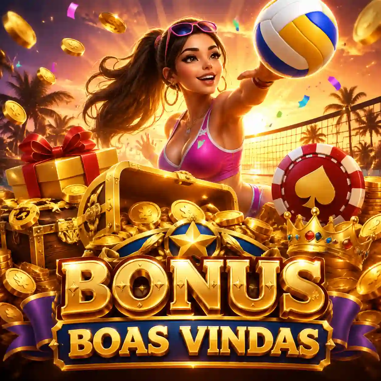 Banner dourado de bônus exclusivo para membros VIP do Reino Dourado